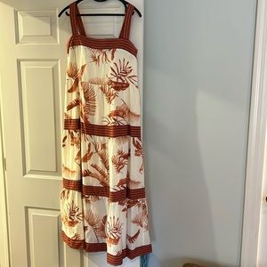 Palm print maxi dress